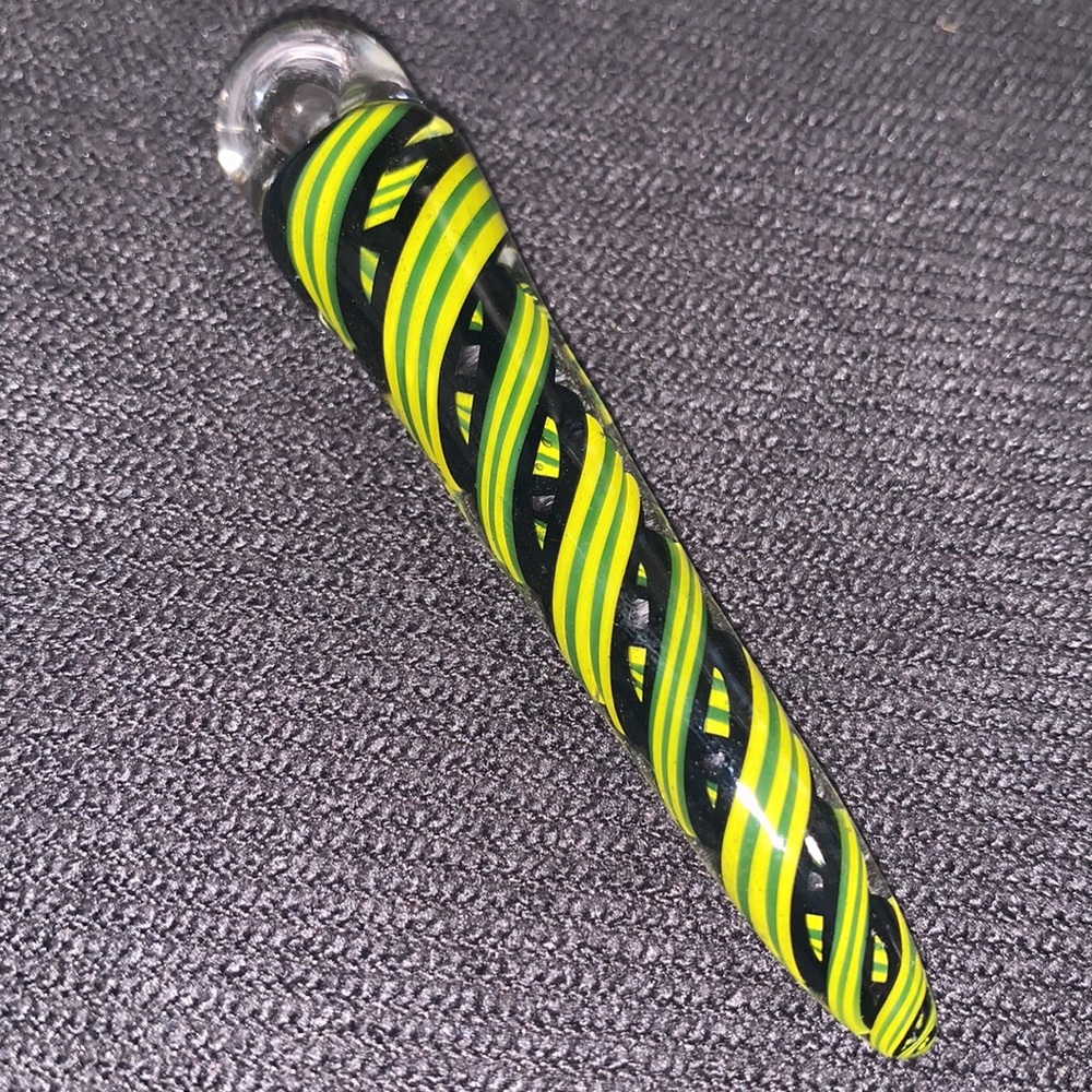 Abstract handmade hand blown glass wearable art pendant for necklace unisex